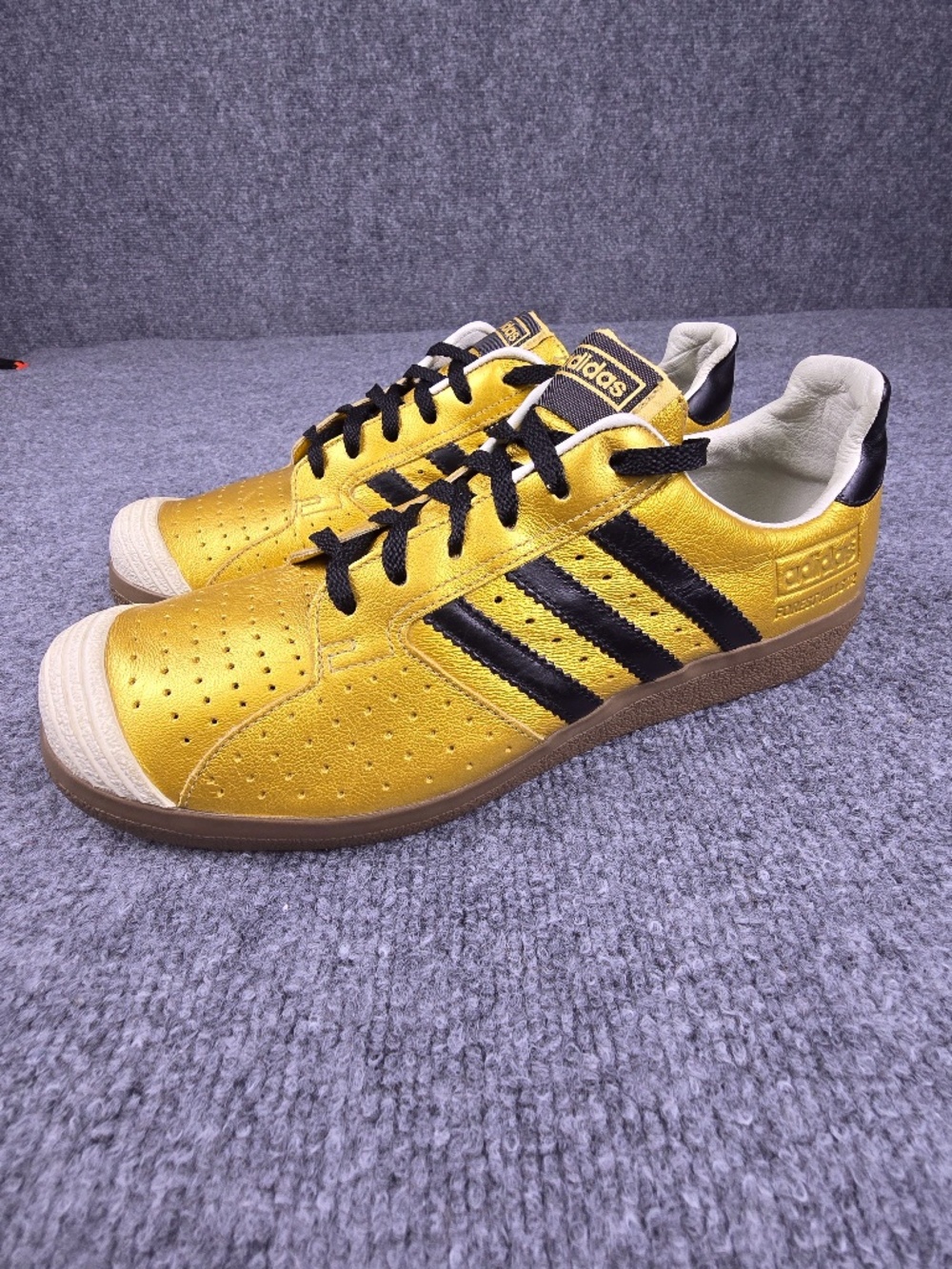 Vintage 2006 Adidas Forest Hills 72 Metallic Gold Black US Men's 8.5
